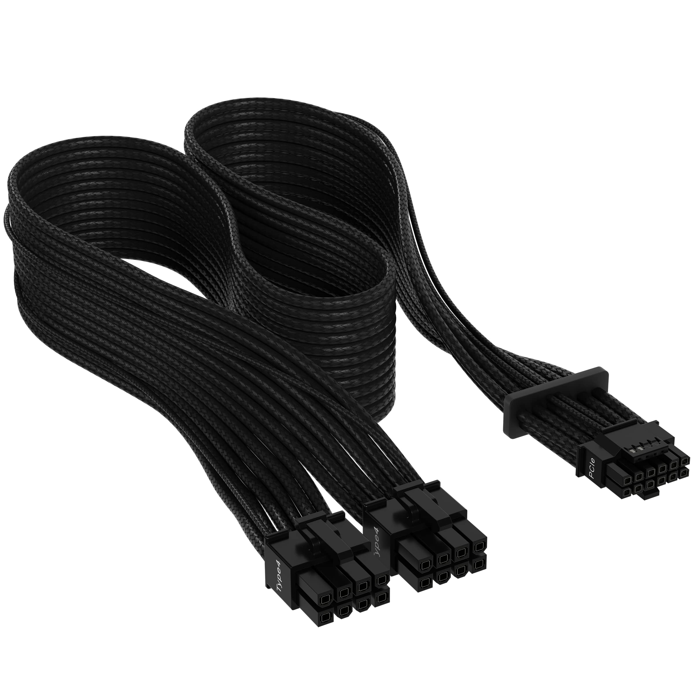 CORSAIR Premium Individually Sleeved 12+4pin PCIe Gen 5 Type-4 600W 12VHPWR Cable, Black