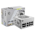 MSI MAG 850GL PCIE 5 White Gaming Power Supply - Fully Modular - 80 Plus Gold Certified 850W - Compact Size - ATX Power Supply
