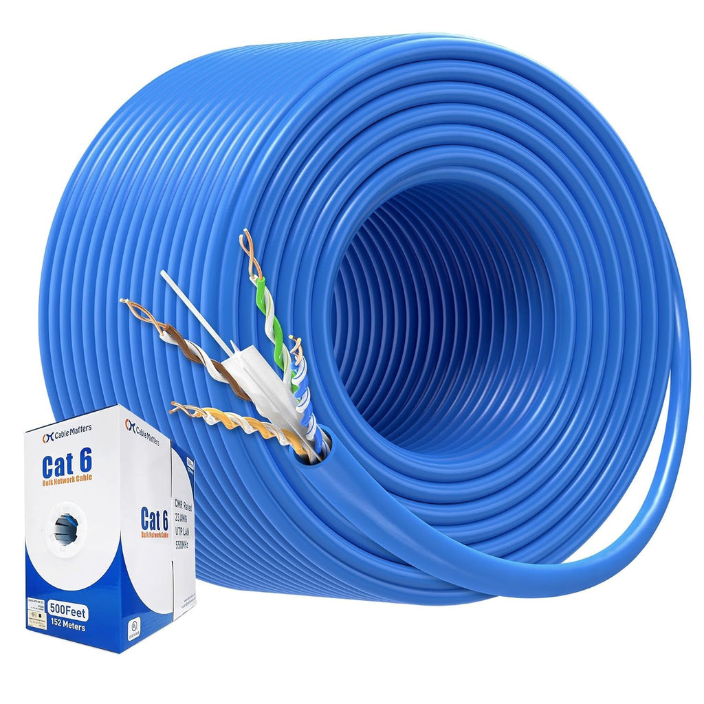 [UL Listed] Cable Matters in-Wall Rated (CM) Cat 6 / Cat6 Bulk Cable (Cat6 Ethernet Cable 1000 Feet) in Blue
