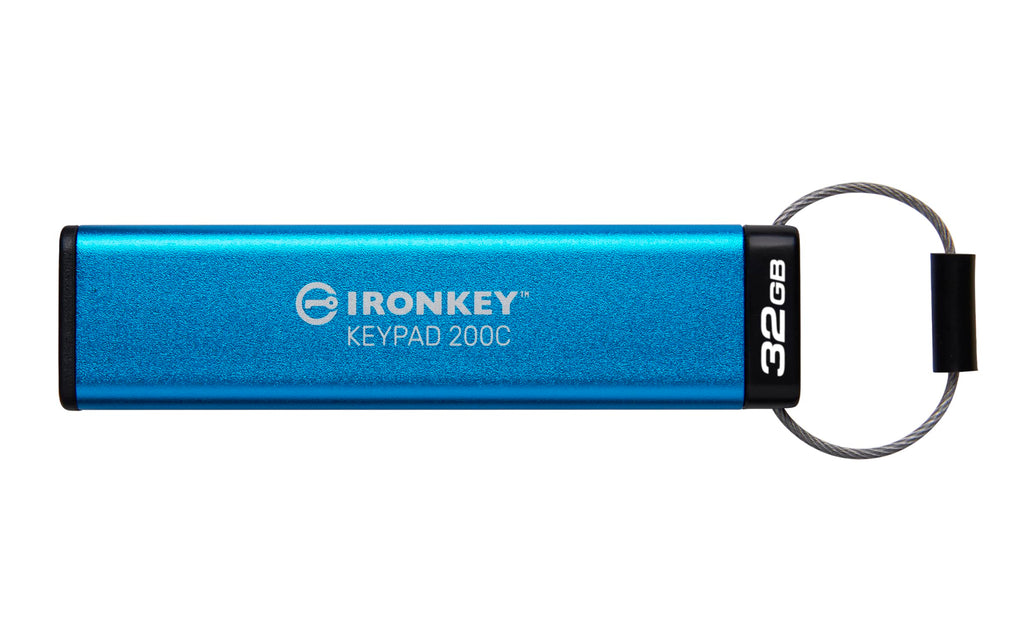 Kingston IronKey Keypad 200C Type-C hardware-encrypted USB Flash Drive FIPS 140-3 Level 3 (Pending) with XTS-AES 256-bit Hardware Encryption -IKKP200C/32GB