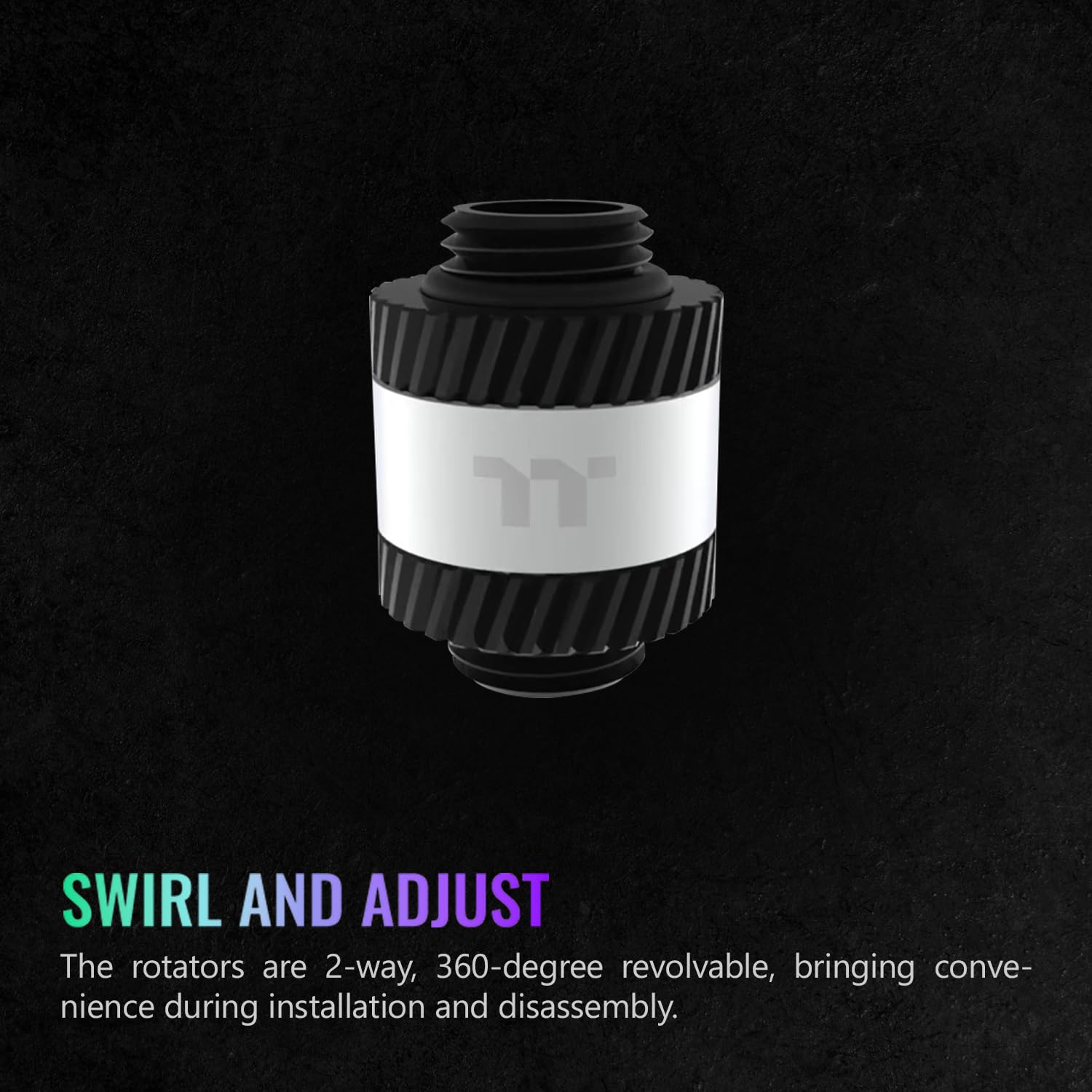 Thermaltake Pacific SF Male to Male 20mm Extender Silver Black/DIY LCS/Fittings CL-W390-CU00SL-A