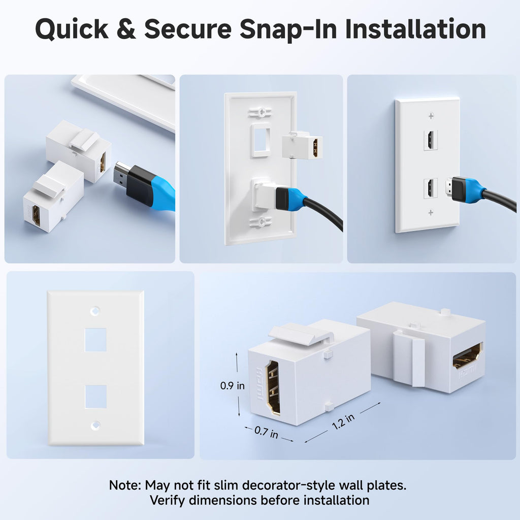Cable Matters 2-Pack HDMI Keystone Jack Insert