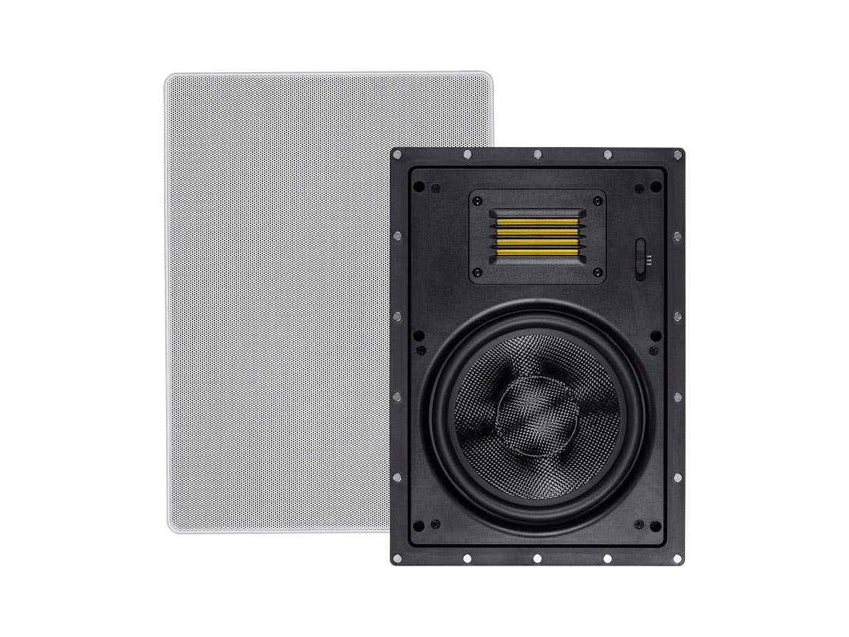 Monoprice 116334 Amber in-Wall Speakers 8-inch 2-Way Carbon Fiber with Ribbon Tweeter (Pair)