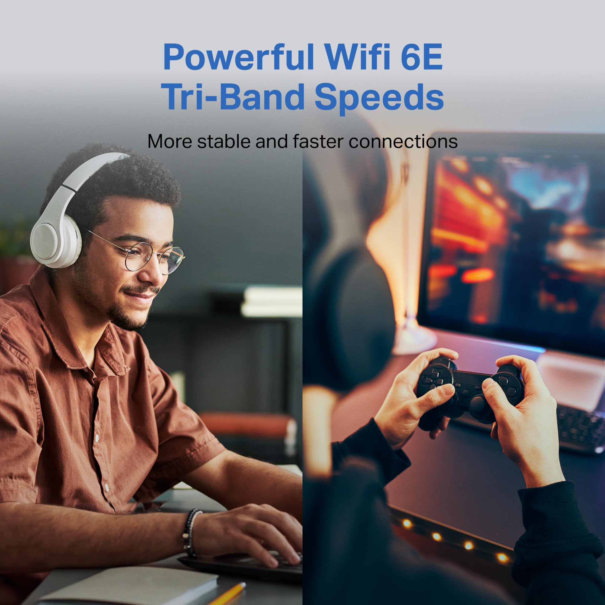TP-Link WiFi 6E USB Adapter for Desktop PC - (Archer TXE50UH) AXE3000 Tri-Band Wireless Network Adapter, Ultra-Low Latency, MU-MIMO, OFDMA, Refined Security, WPA3, Supports Windows 11/10