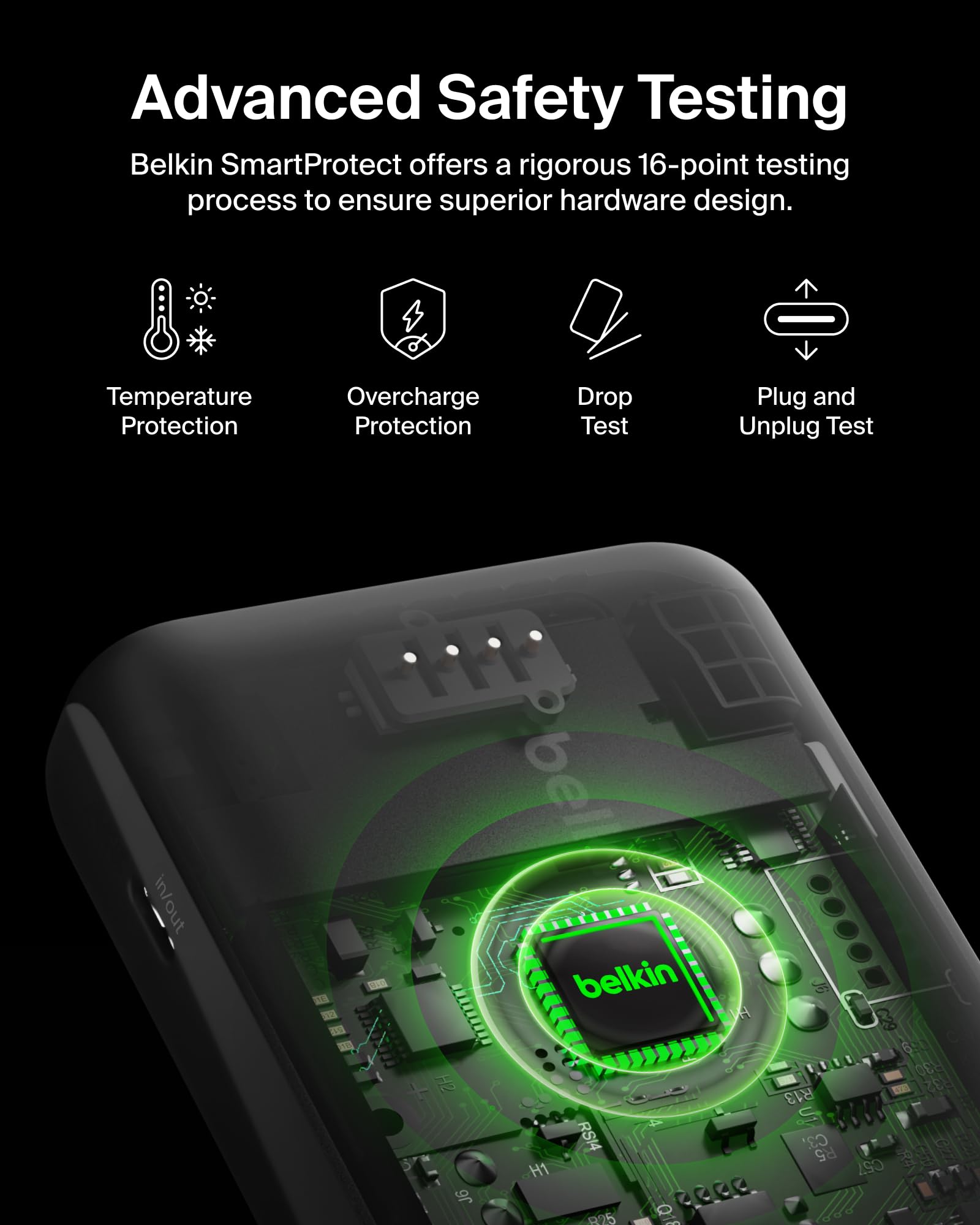 Belkin Portable Charger, USB-C Power Bank 10000 mAh w/ 1xUSB-C Port & 2xUSB-A Ports, 15W w/Type-C to Type-A Cable for iPhone 17, Samsung Galaxy S25, Nintendo Switch 2, Google Pixel 10, etc. - White