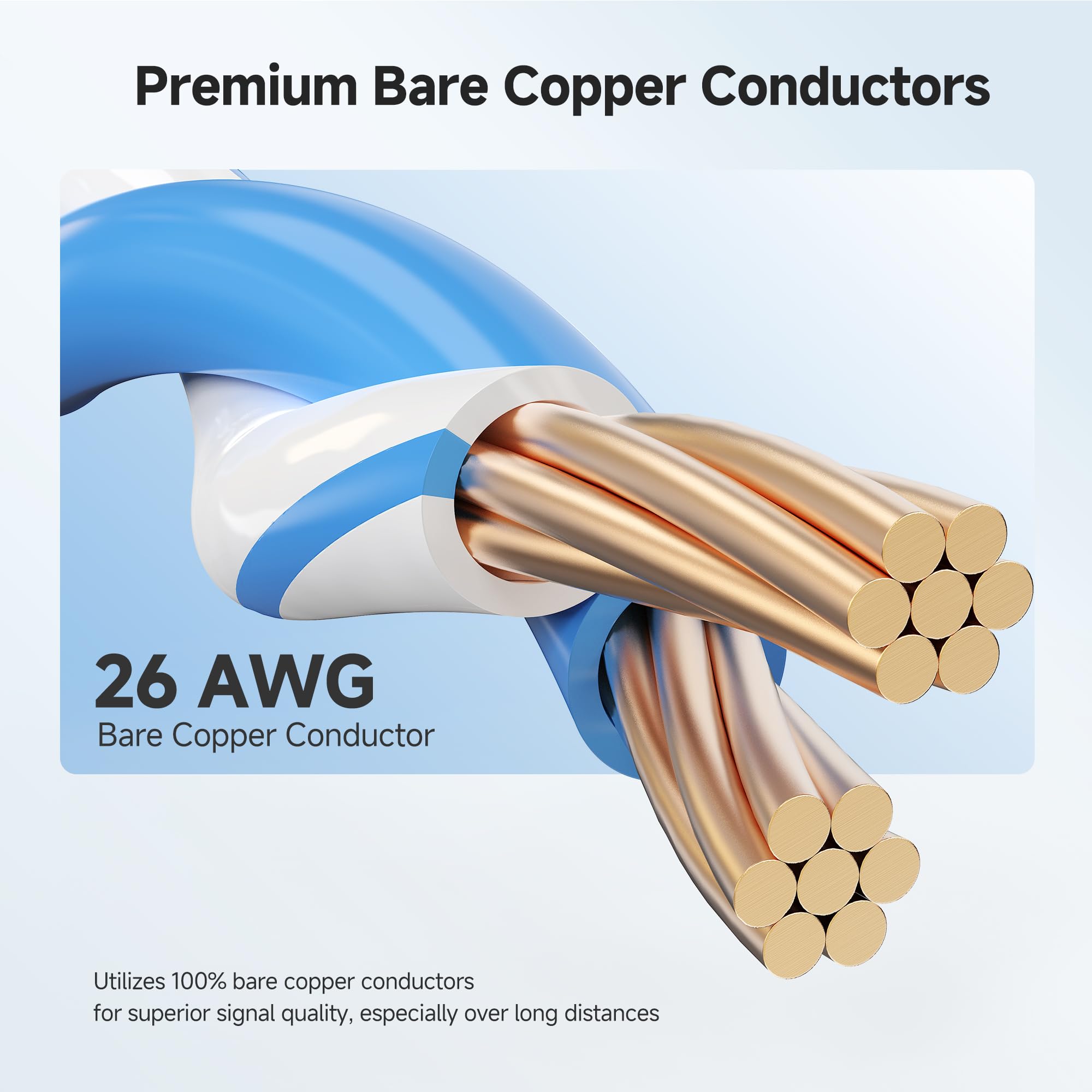 Cable Matters [Cat8 Certified 40Gbps Shielded Cat 8 Ethernet Cable - 10ft, 2000Mhz Category 8 Ethernet Cord, Cat8 Cable for Gaming, White