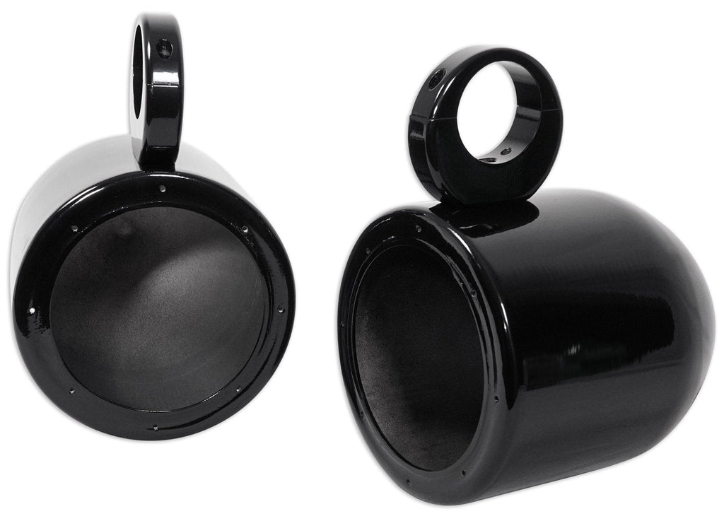 Pair Rockville MAC65B 6.5" Aluminum Wakeboard Tower Speaker Pod Enclosures, Black