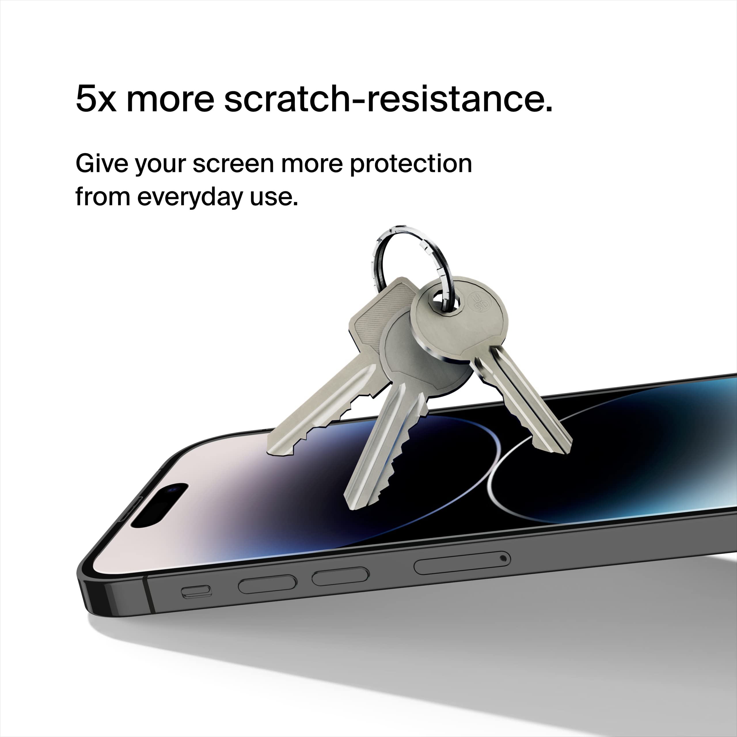 Belkin ScreenForce™ UltraGlass Blue Light Filter Screen Protector for iPhone 14 Pro, Scratch-Resistant Impact Protection w/Included Easy Align Tray for Bubble Free Application