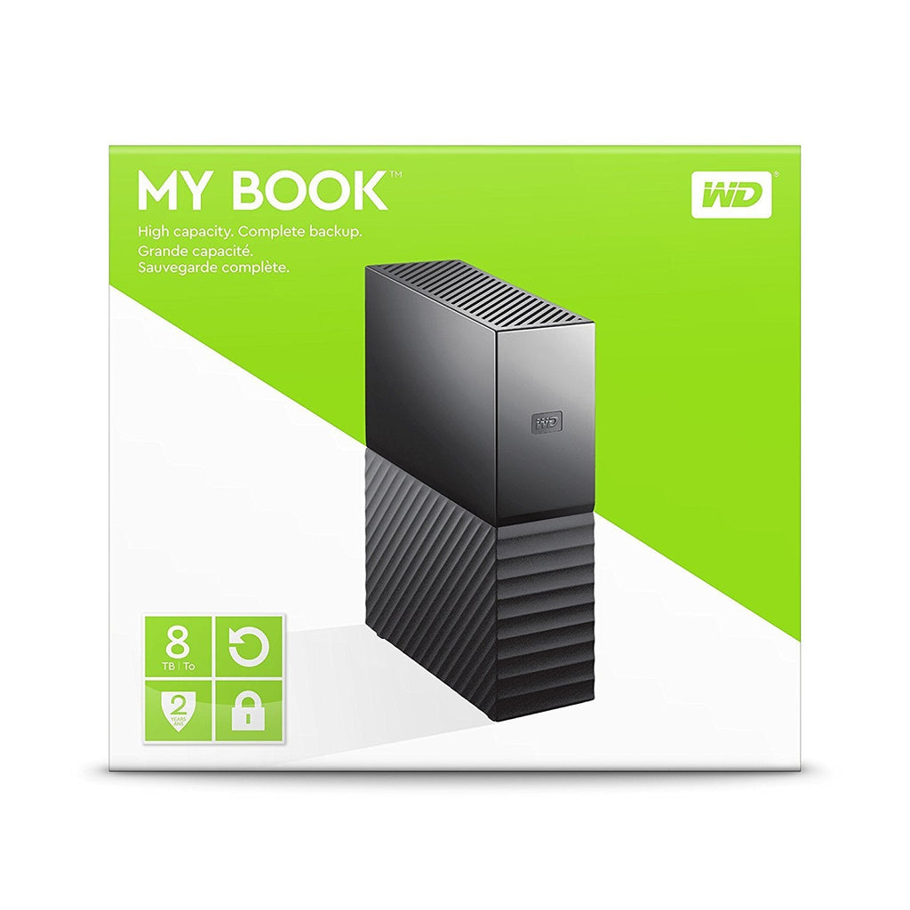 WD 8TB My Book Desktop External Hard Drive, USB 3.0, External HDD with Password Protection and Backup Software - WDBBGB0080HBK-NESN