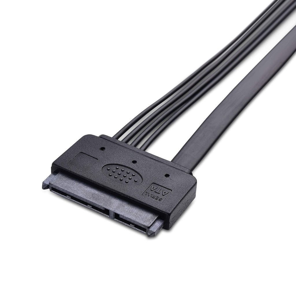 Cable Matters(2-Pack SATA 22-Pin (7+15) Power & Data Extension Cable - 20 Inches