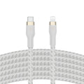 Belkin BoostCharge Pro Flex Braided USB Type C to Lightning Cable (2M/6.6ft), MFi Certified 20W Fast Charging PD Power Delivery for iPhone 14/14 Plus, 13, 12, Pro, Max, Mini, SE, iPad and More - White