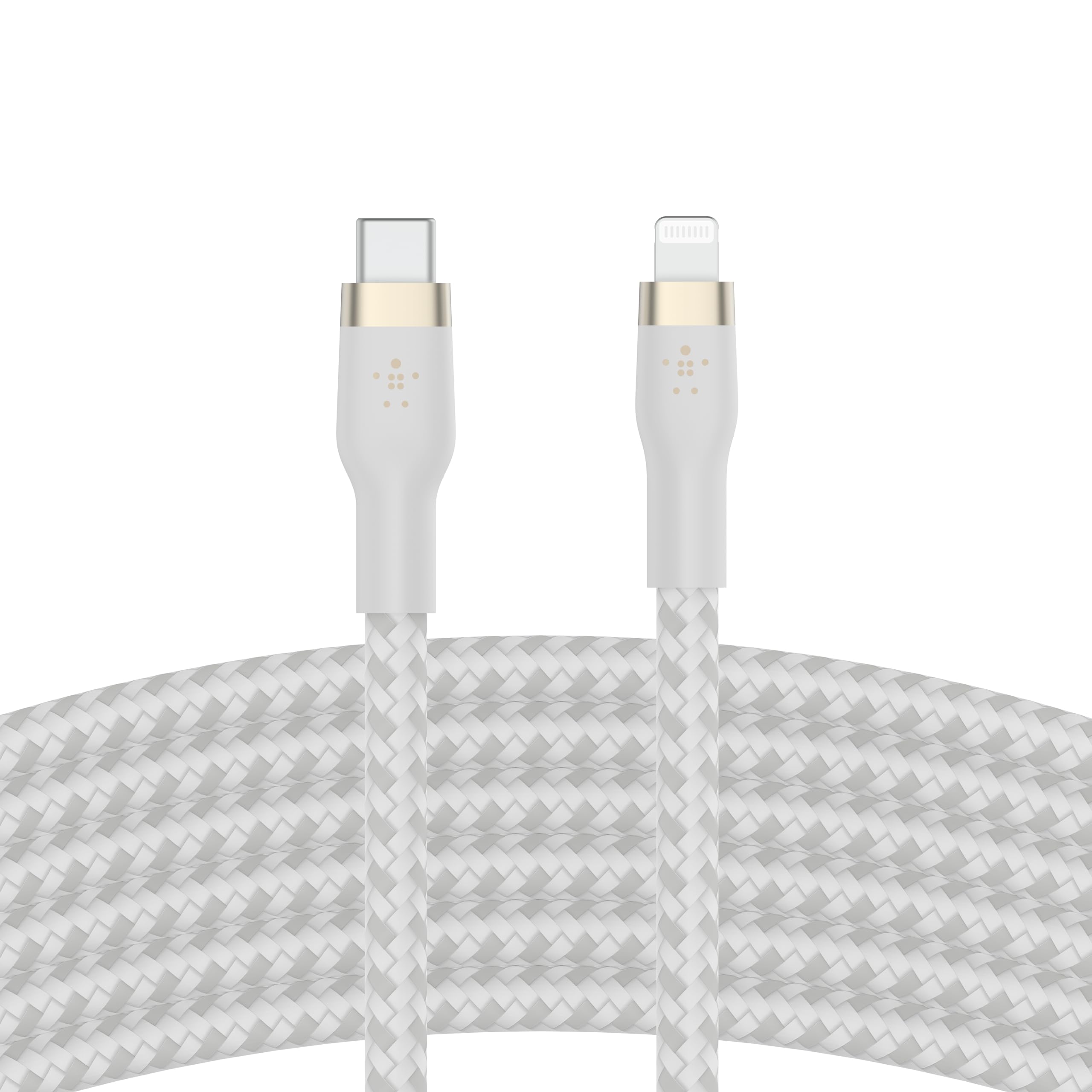 Belkin BoostCharge Pro Flex Braided USB Type C to Lightning Cable (2M/6.6ft), MFi Certified 20W Fast Charging PD Power Delivery for iPhone 14/14 Plus, 13, 12, Pro, Max, Mini, SE, iPad and More - White