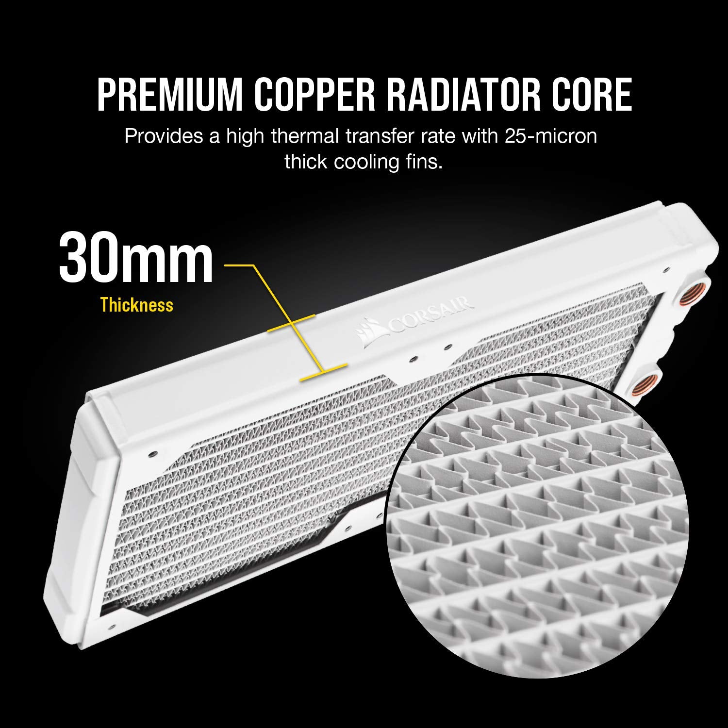 Corsair Hydro X Series, XR5 240 mm Water Cooling Radiator (Dual 120 mm Fan Mounts, Easy Installation, Premium Copper Construction, High-Quality Polyurethane Coating, Integrated Fan Screw Guides) Black,CX-9030002-WW