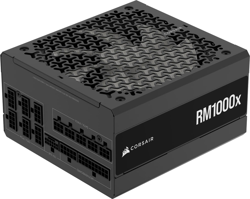 CORSAIR RM1000x Fully Modular Low-Noise ATX Power Supply – ATX 3.1 Compliant – PCIe 5.1 Support – Cybenetics Gold Efficiency – Native 12V-2x6 Connector – Black