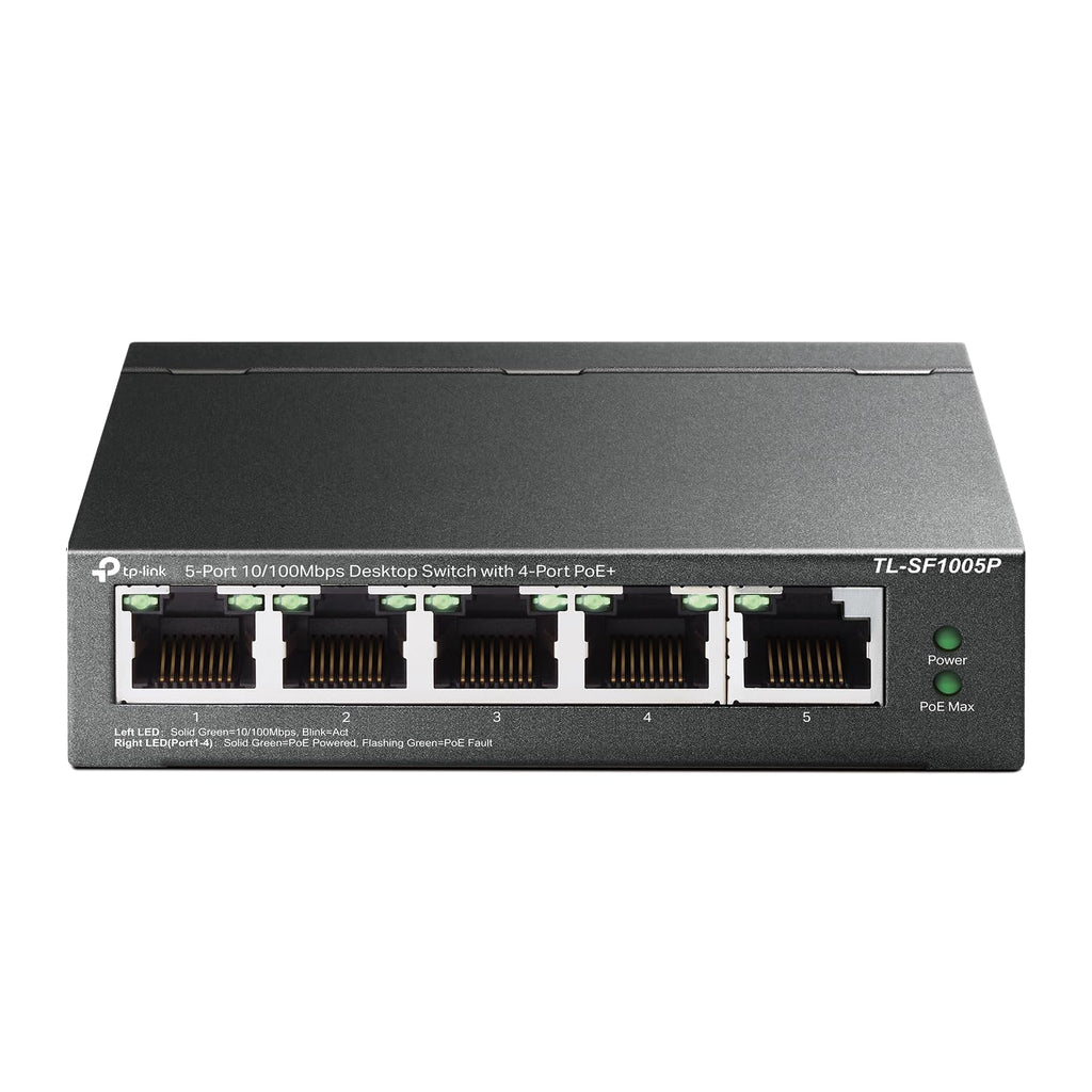 TP-LINK TL-SF1005P 5-Port 10/100 Mbps Desktop Switch with 4-Port PoE