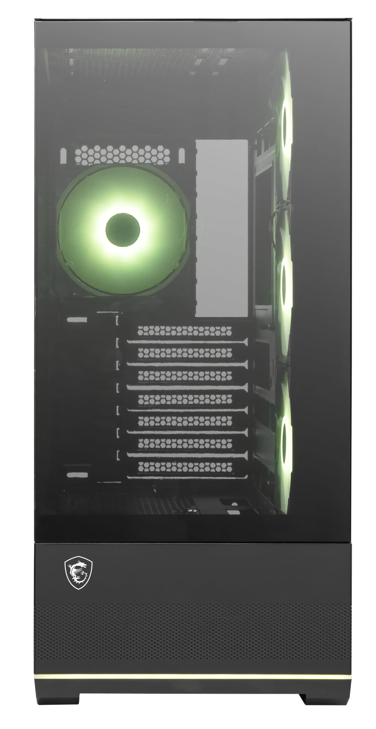 MSI MAG PANO 110R PZ - Mid-Tower Gaming PC Case - Tempered Glass Side Panel - 3 x 120mm ARGB Fans - Liquid Cooling Support up to 360mm Radiator - Mesh Panel for Optimized Airflow