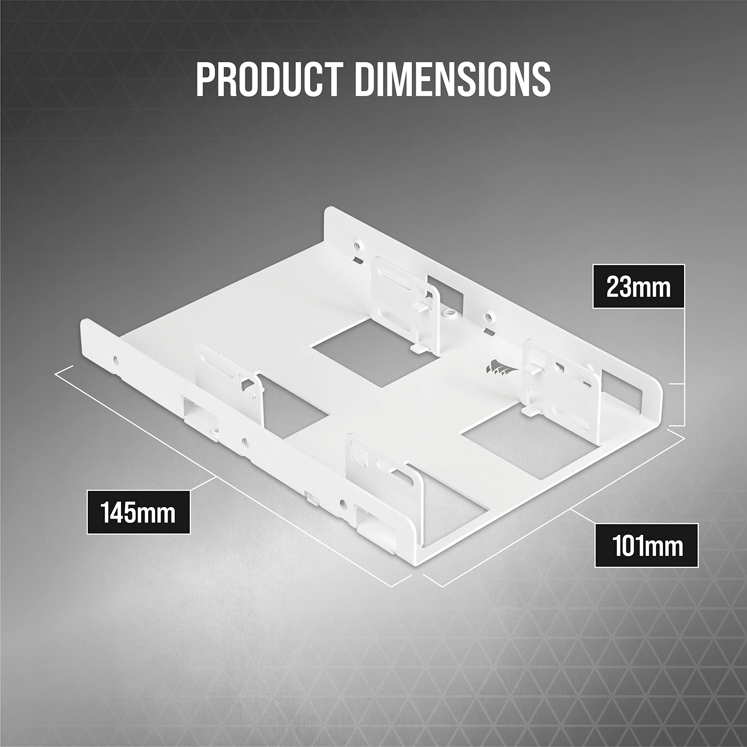 Corsair Dual SSD Mounting Bracket (3.5” Internal Drive Bay to 2.5", Easy Installation) White
