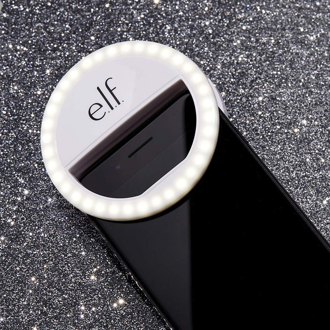 e.l.f. Glow On The Go Selfie Light, Ring Light for Phone, 36 Bulbs, 3 Brightness Levels, Illuminates, Highlights, Creates On-The-Go Photo Studio, 2x AAA Batteries Included
