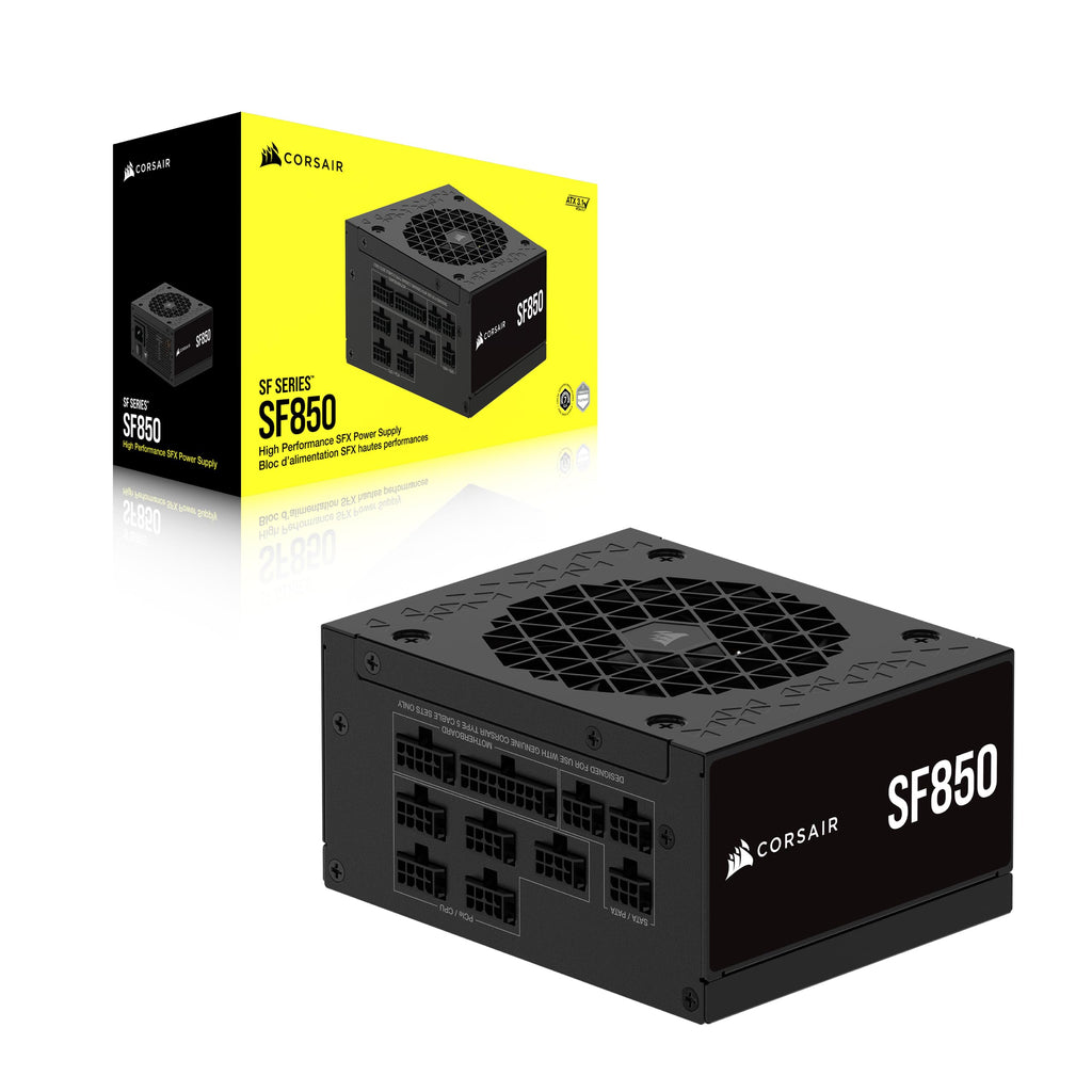 Corsair SF850 (2024) ATX 80 Plus Platinum Fully Modular Low Noise Power Supply - PCIe 5.0 Ready - SFX-to ATX Support Included - Black