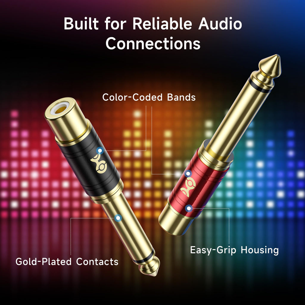 Cable Matters 4-Pack RCA to 1/4 Adapter (1/4 to RCA Adapter)