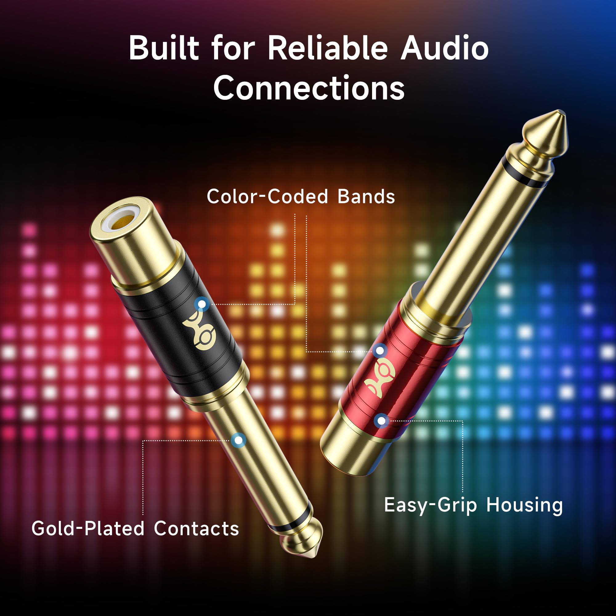 Cable Matters 4-Pack RCA to 1/4 Adapter (1/4 to RCA Adapter)