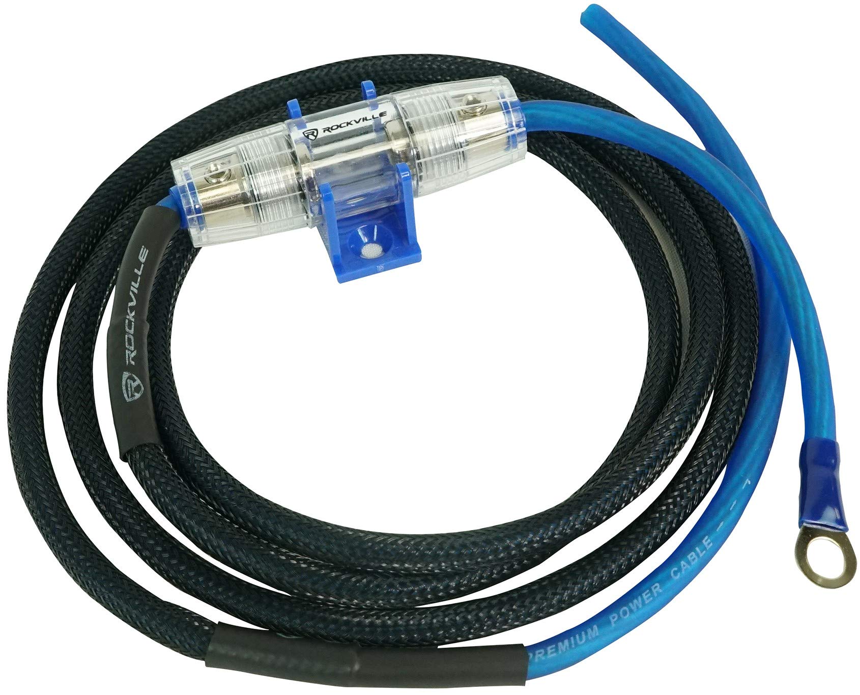 Rockville RWK8ATV 8 AWG OFC Copper Amp Installation Wire Kit, True-Spec, Flexible, Durable, for RZR/ATV/UTV Audio Systems