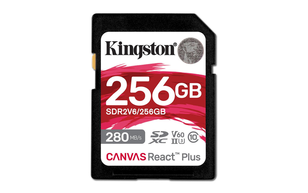 Kingston Canvas React Plus V60 SD 256GB SDXC UHS-II 280R/150W U3 V60 for Full HD/4K