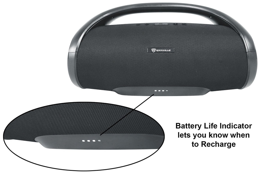 Rockville Canon-XXL Portable Bluetooth Speaker Subwoofer 60W TWS 24H Battery Waterproof EQ SD/USB AUX Perfect for Party Outdoor Use