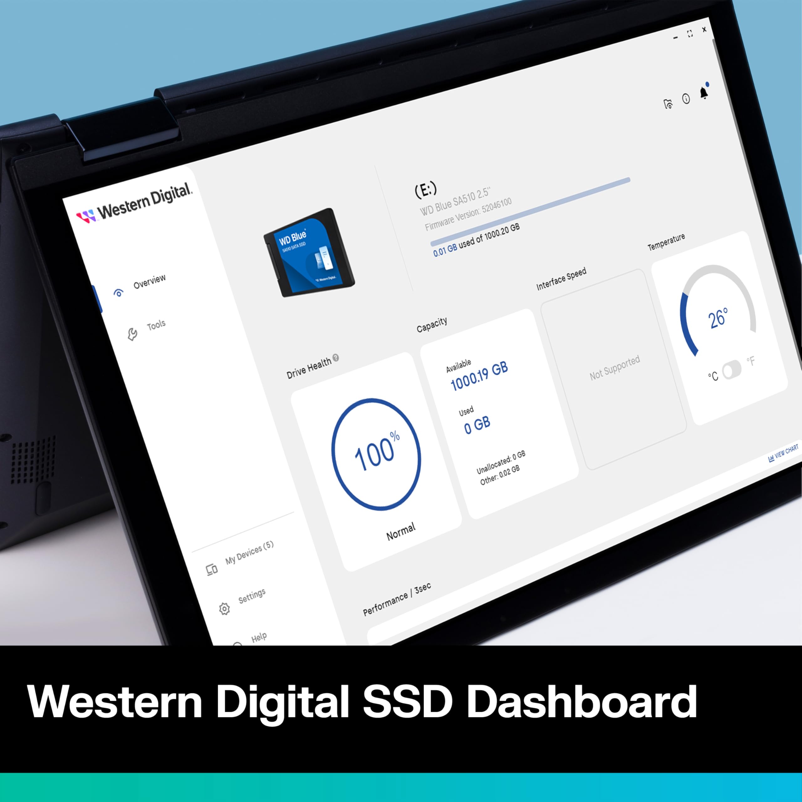 WD Blue SA510 1TB 2.5" SATA SSD with up to 560MB/s read speed