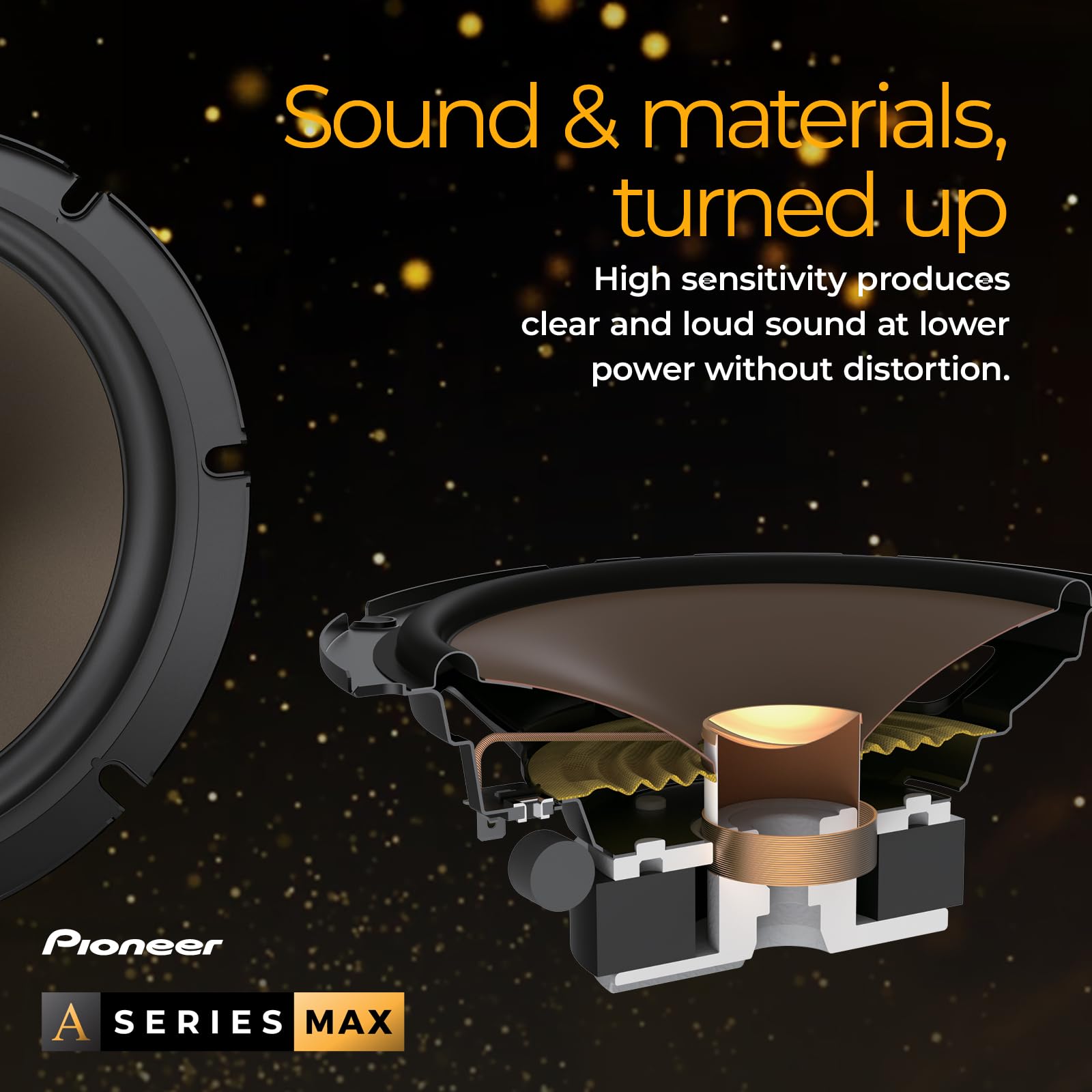 Pioneer A-Series Max TS-A653FH 6.5" 2-Way Speakers (Pair) - 340W Max, Balanced Sound + Smooth Treble, Enhanced Bass, Ideal Factory Upgrade, Installation Adaptors Included