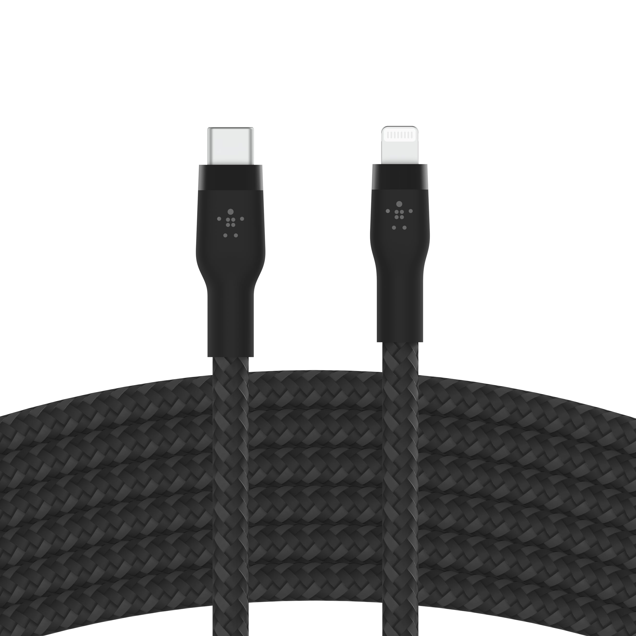 Belkin BoostCharge Pro Flex Braided USB Type C to Lightning Cable (2M/6.6ft), MFi Certified 20W Fast Charging PD Power Delivery for iPhone 14/14 Plus, 13, 12, Pro, Max, Mini, SE, iPad and More - Black