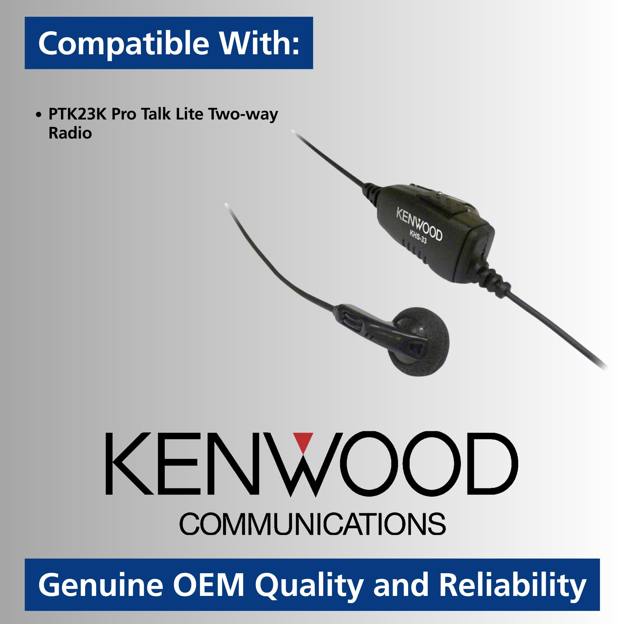 JVC Kenwood KHS-33 Earbud earpiece for PKT-23 radios