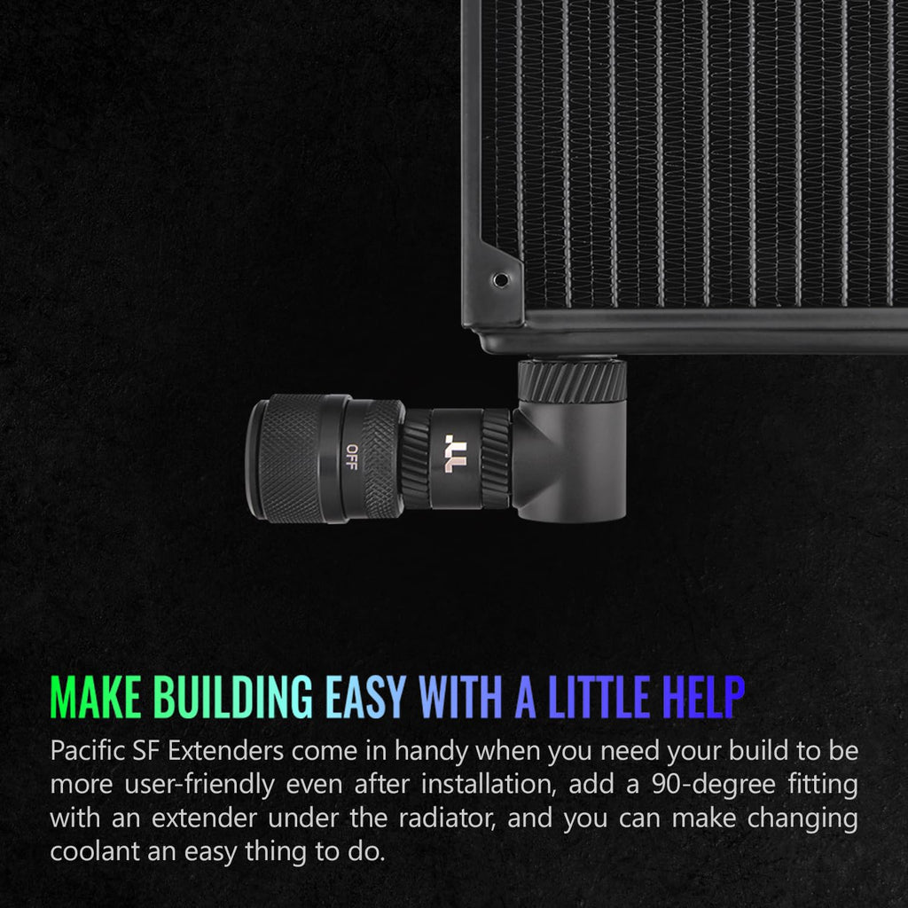 Thermaltake Pacific SF Male to Male 20mm Extender Matte Black/DIY LCS/Fittings CL-W390-CU00MK-A