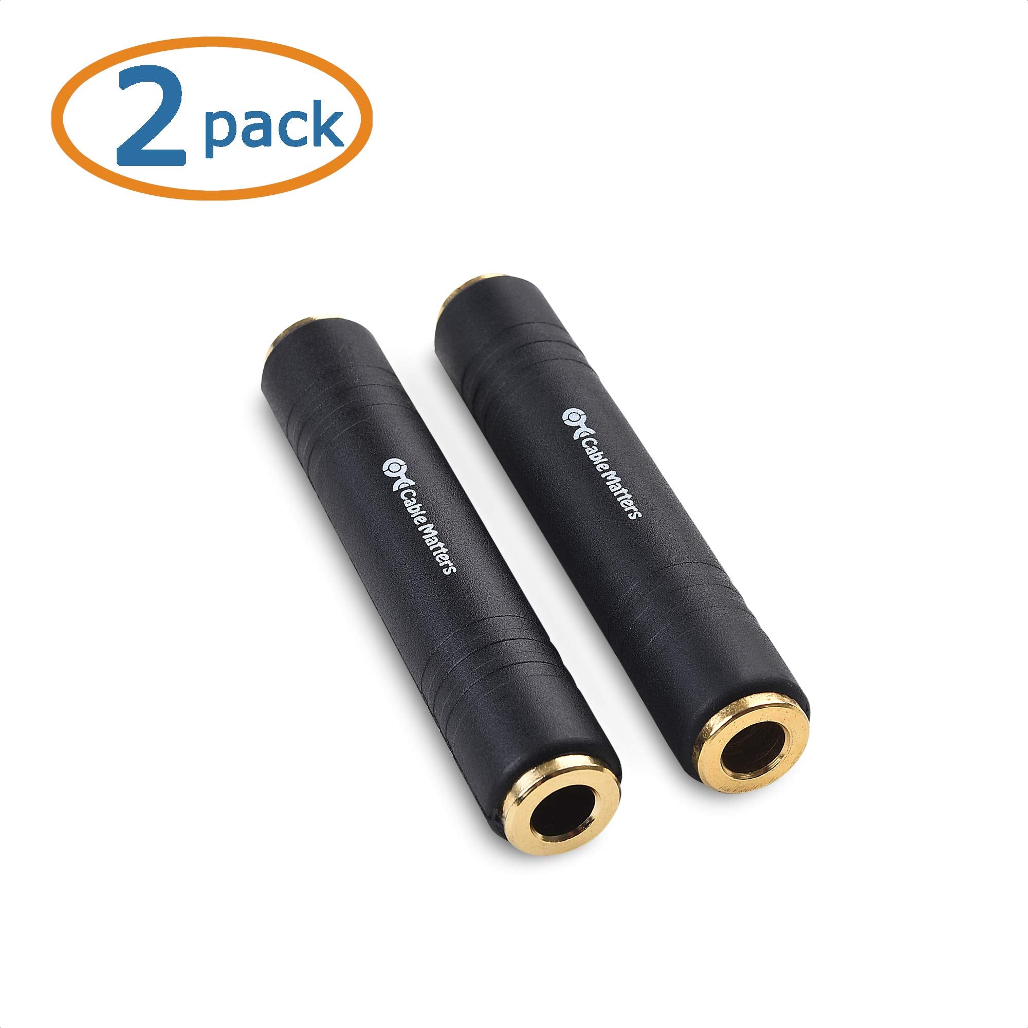 Cable Matters 2-Pack 1/4 Coupler TRS Extension Adapter (1/4? TRS Female to Female Adapter)