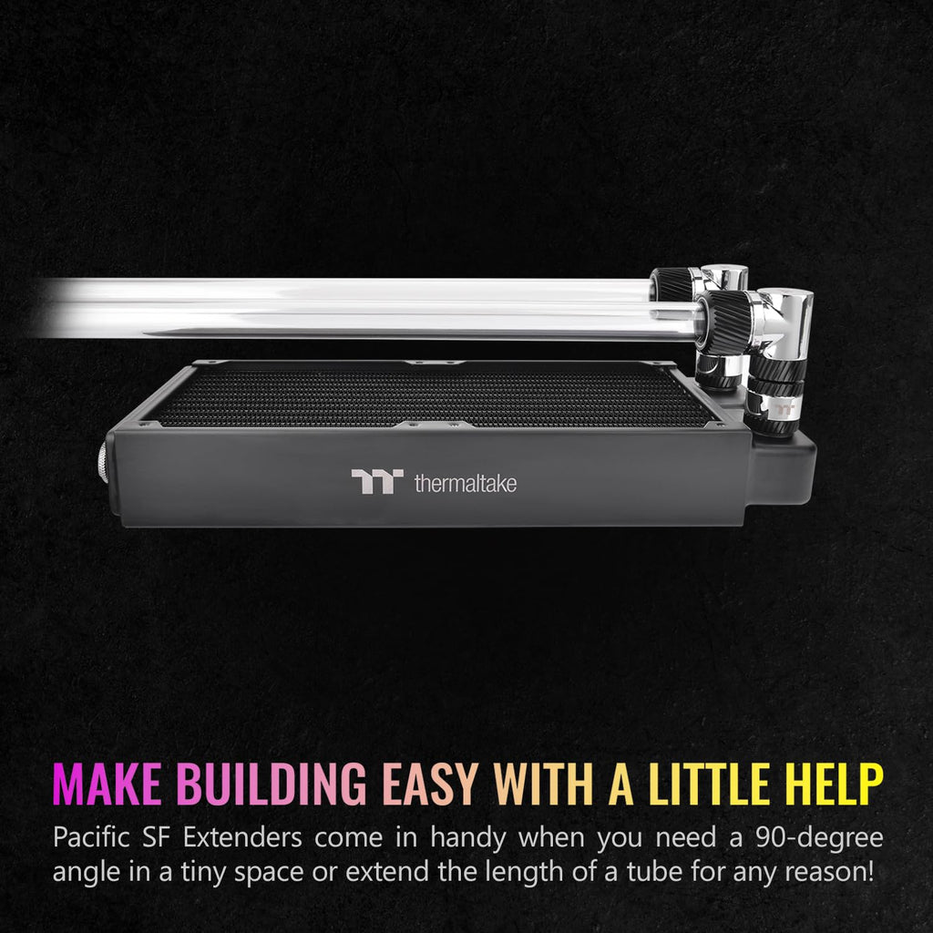 Thermaltake Pacific SF Female to Male 30mm Extender Silver Black/DIY LCS/Fittings CL-W393-CU00SL-A