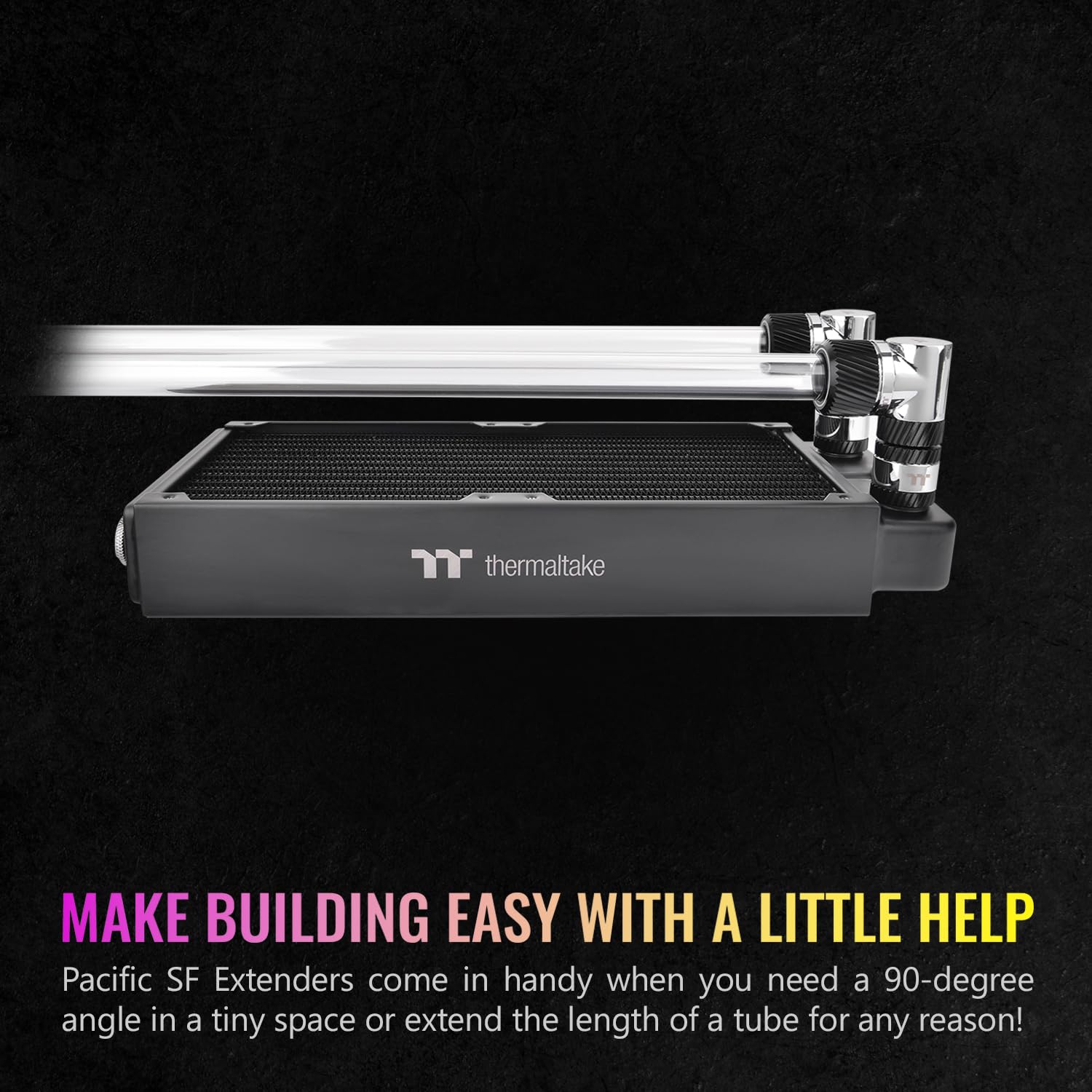 Thermaltake Pacific SF Female to Male 30mm Extender Silver Black/DIY LCS/Fittings CL-W393-CU00SL-A