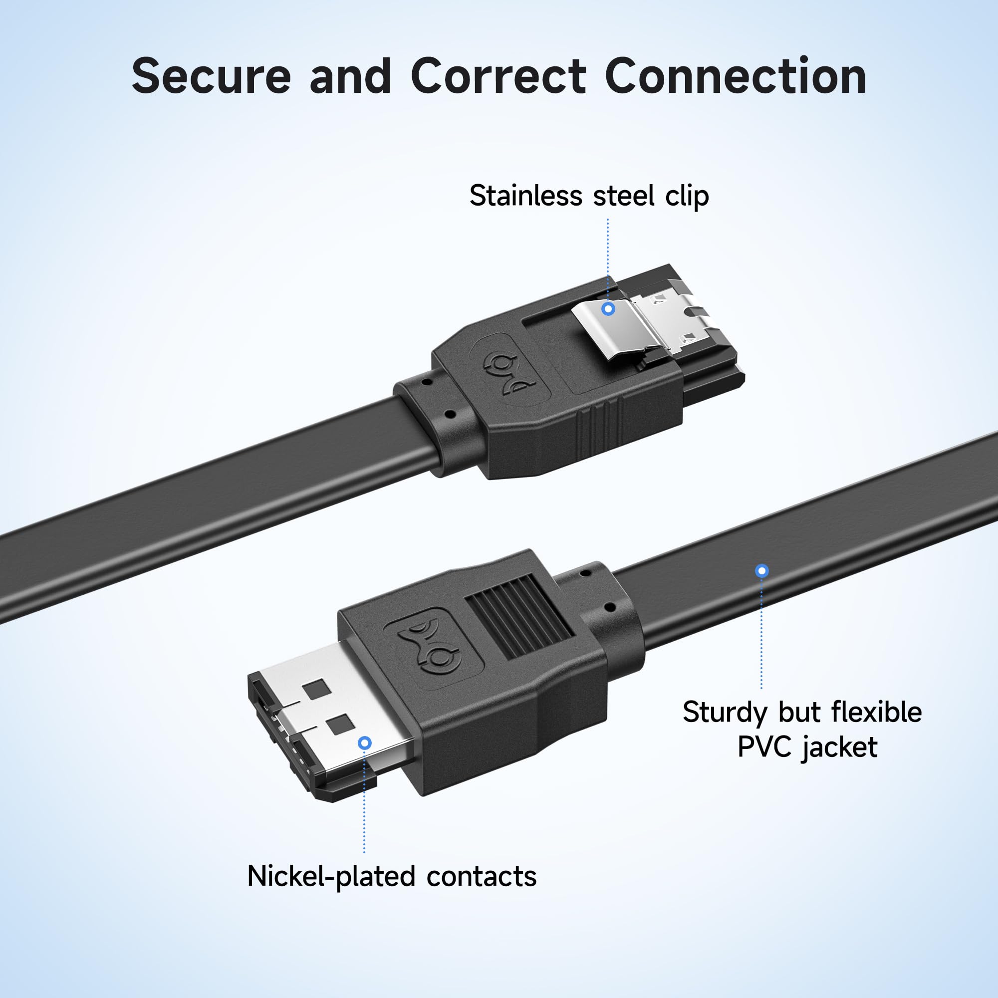 Cable Matters (2 Pack) 6 Gbps SATA III to eSATA Cable - 3 Feet
