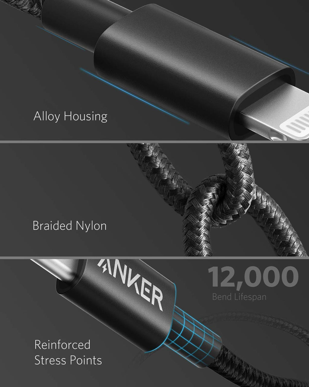 Anker New Nylon USB-C to Lightning Cable, 331 Cable, Fast Charging Cord (6ft, MFi Certified) for iPhone 13 13 Pro 12 Pro Max 12 11 X XS XR 8 Plus, AirPods Pro, Supports Power Delivery (Black)