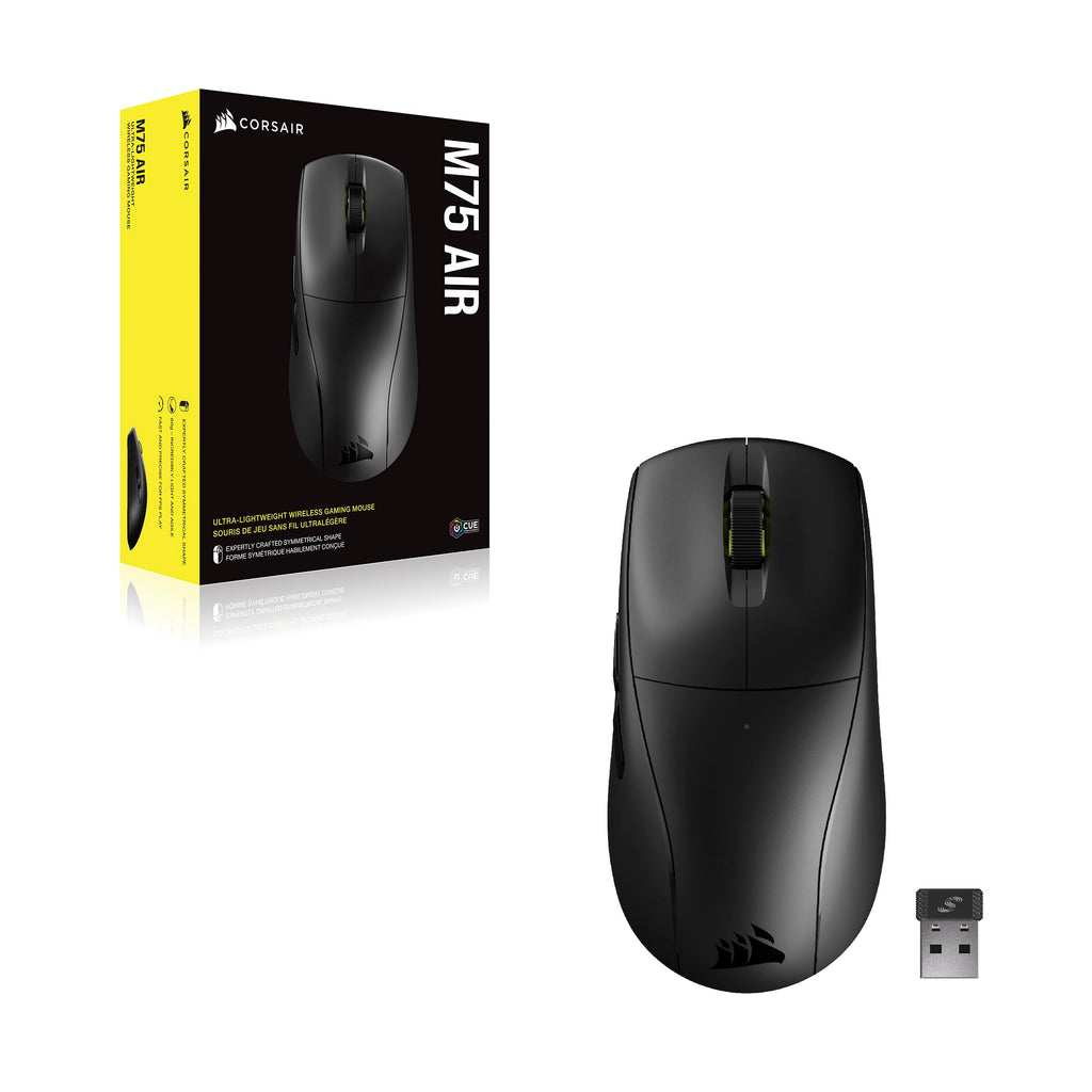 Corsair M75 AIR Wireless Ultra Lightweight Gaming Mouse � 2.4GHz & Bluetooth � 26,000 DPI � Up to 100hrs Battery � iCUE Compatible � Black