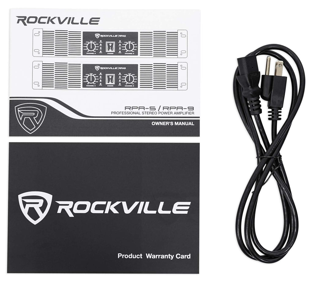 Rockville RPA9 3000 Watt Peak / 1500w RMS 2 Channel Power Amplifier Pro/DJ Amp