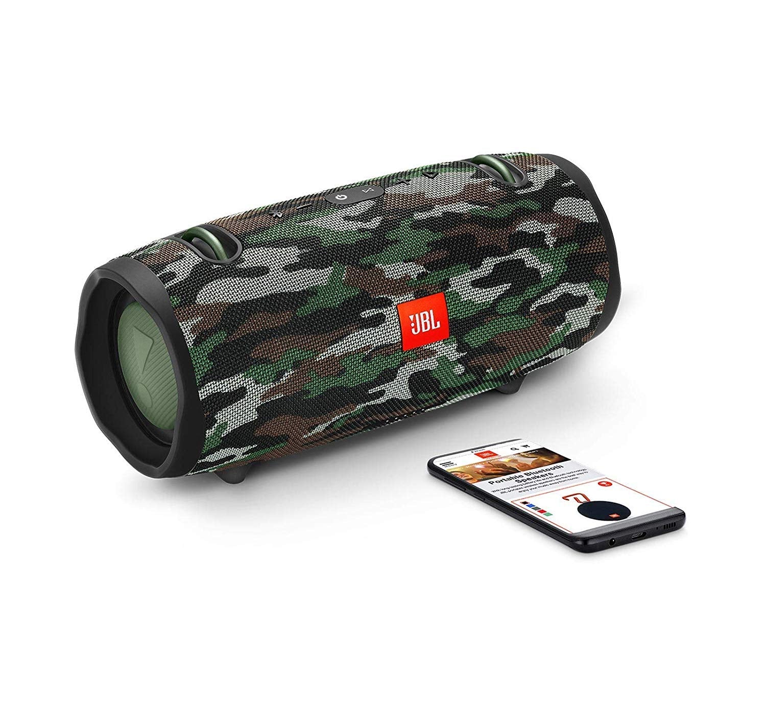 DevaCurl 1 JBL Xtreme 2 Portable Waterproof Wireless Bluetooth Speaker-Camouflage, 18/8 Stainless Steel