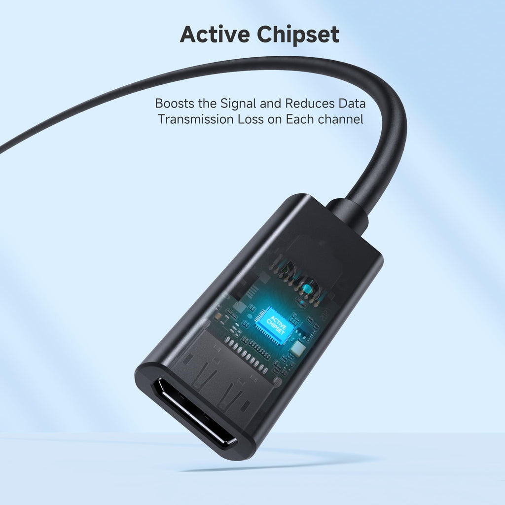 Cable Matters Active DisplayPort to DisplayPort Extension Cable Gender Changer for Oculus Rift S, HTC Vive Pro, Gaming Monitors and More in 16 ft / 5m - Support DisplayPort 1.4 with 8K 60Hz and HDR
