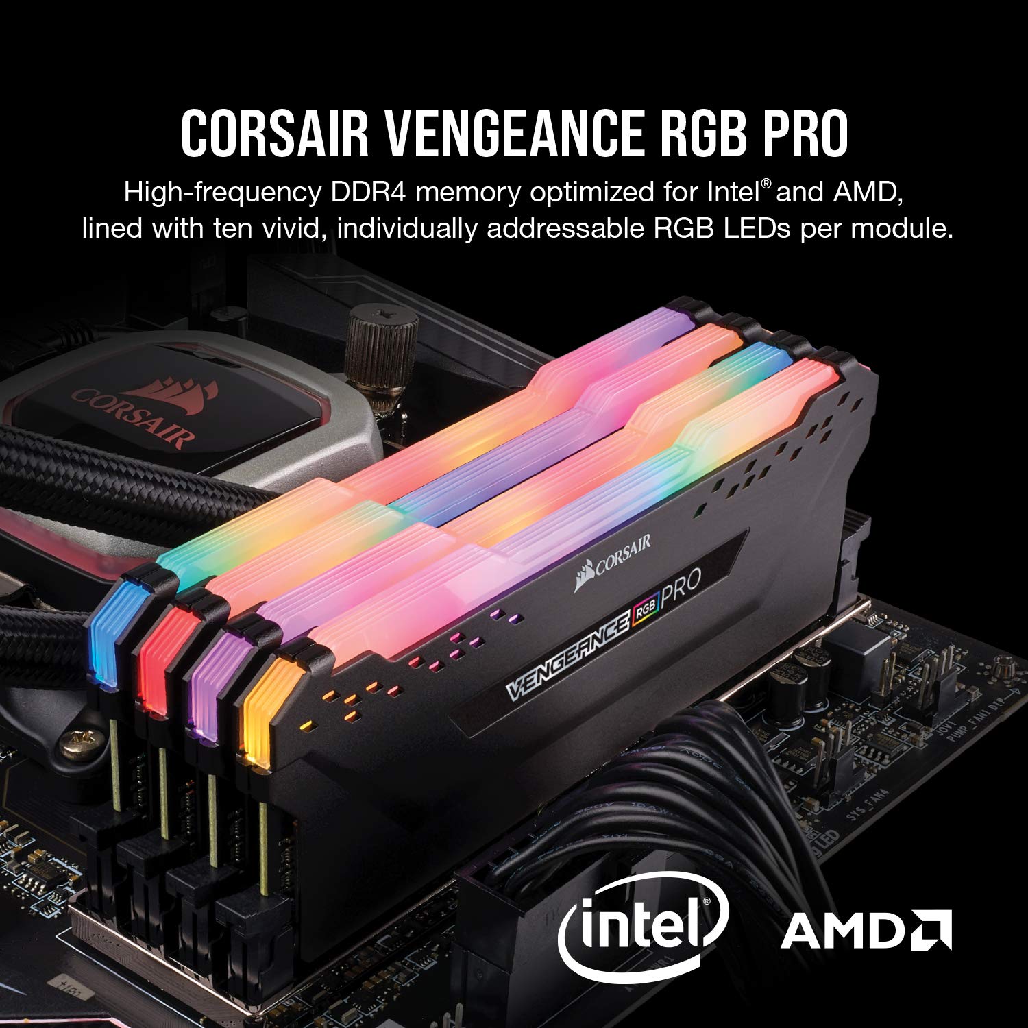 Corsair Vengeance RGB Pro Schwarz 16GB Kit (2X 8GB) DDR4-3200 CL16 DIMM Arbeitsspeicher