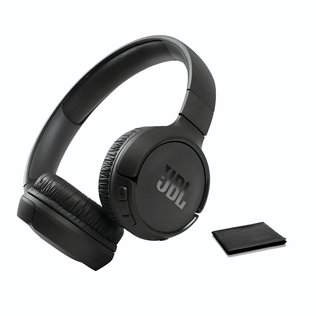 Tune 570BT On-Ear Wireless Bluetooth Headphones with Pure Bass Stereo Sound - Black with Cleaning Cloth