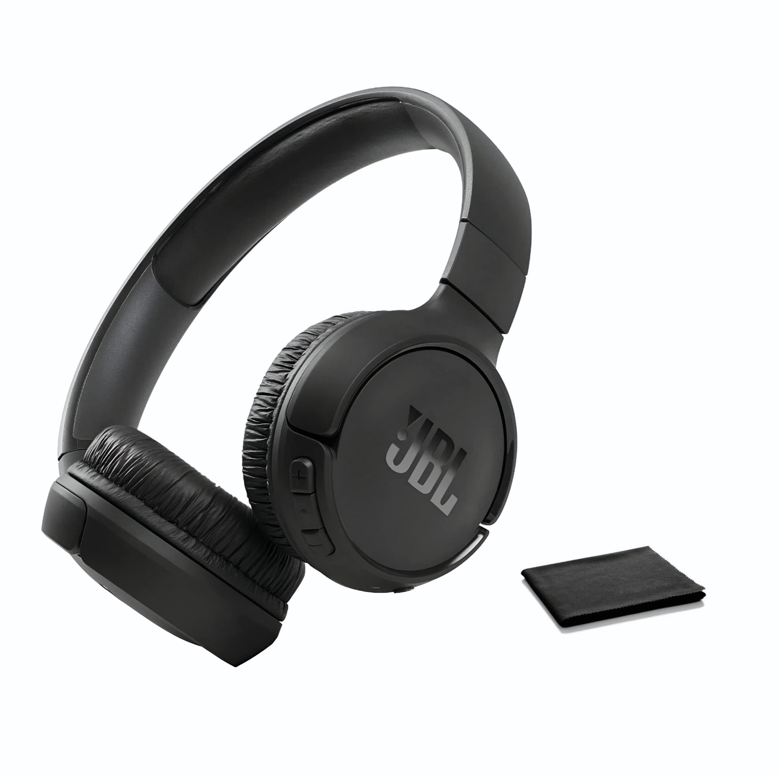 Tune 570BT On-Ear Wireless Bluetooth Headphones with Pure Bass Stereo Sound - Black with Cleaning Cloth