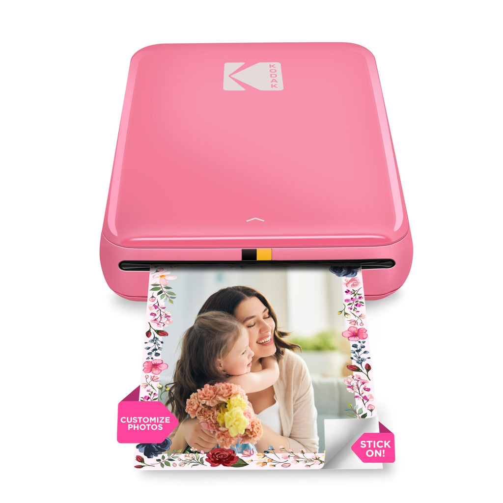 KODAK Step Instant Photo Printer with Bluetooth/NFC, Zink Technology & KODAK App for iOS & Android (Pink) Prints 2x3� Sticky-Back Photos.
