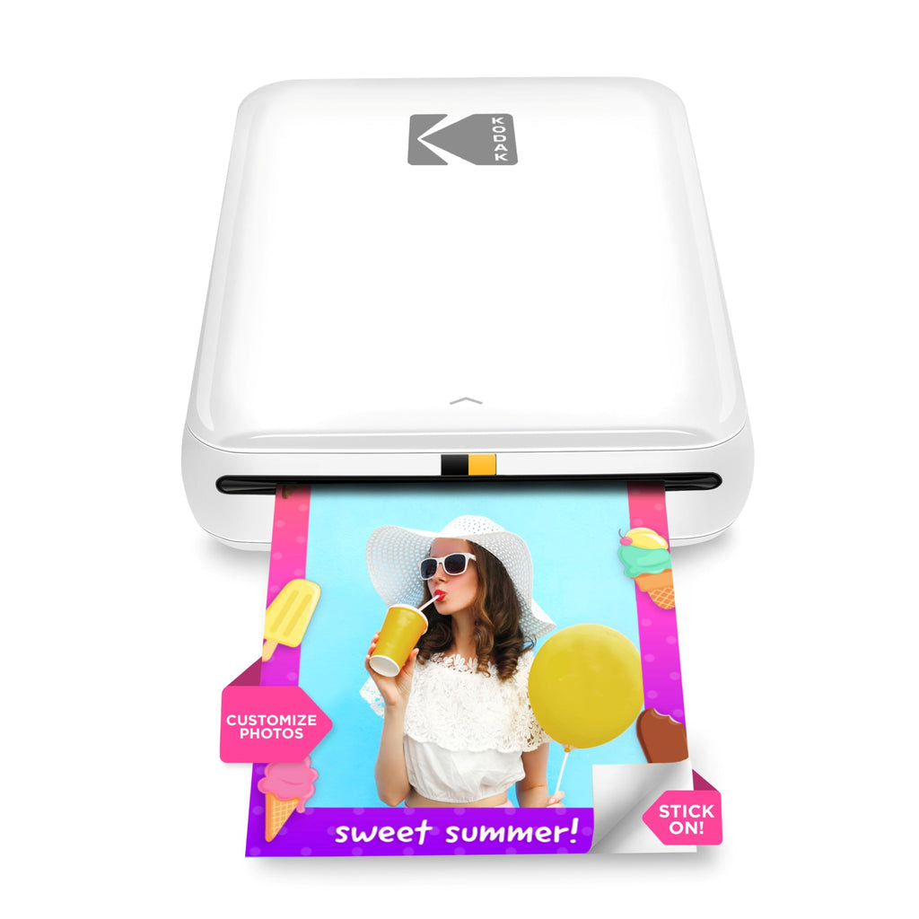 KODAK Step Instant Smartphone Photo Printer, Portable Mini Color Wireless Mobile Printer, Zink 2x3” (5.1x7.5 cm) Sticky-Back Photos, Bluetooth Compatible with iOS & Android Devices, Editing App, White