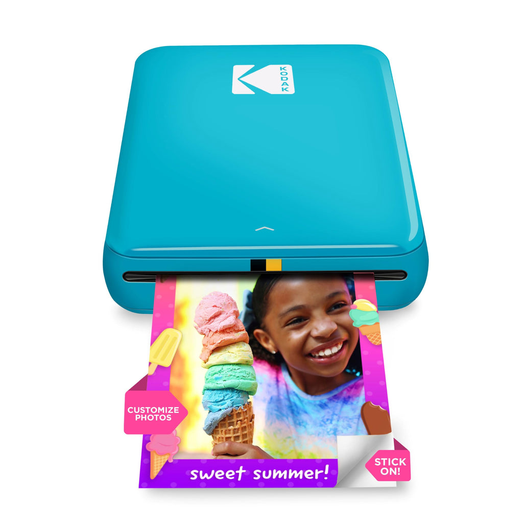 KODAK Step Instant Smartphone Photo Printer, Portable Mini Color Wireless Mobile Printer, Zink 2x3” (5.1x7.5 cm) Sticky-Back Photos, Bluetooth Compatible with iOS & Android Devices, Editing App, Blue