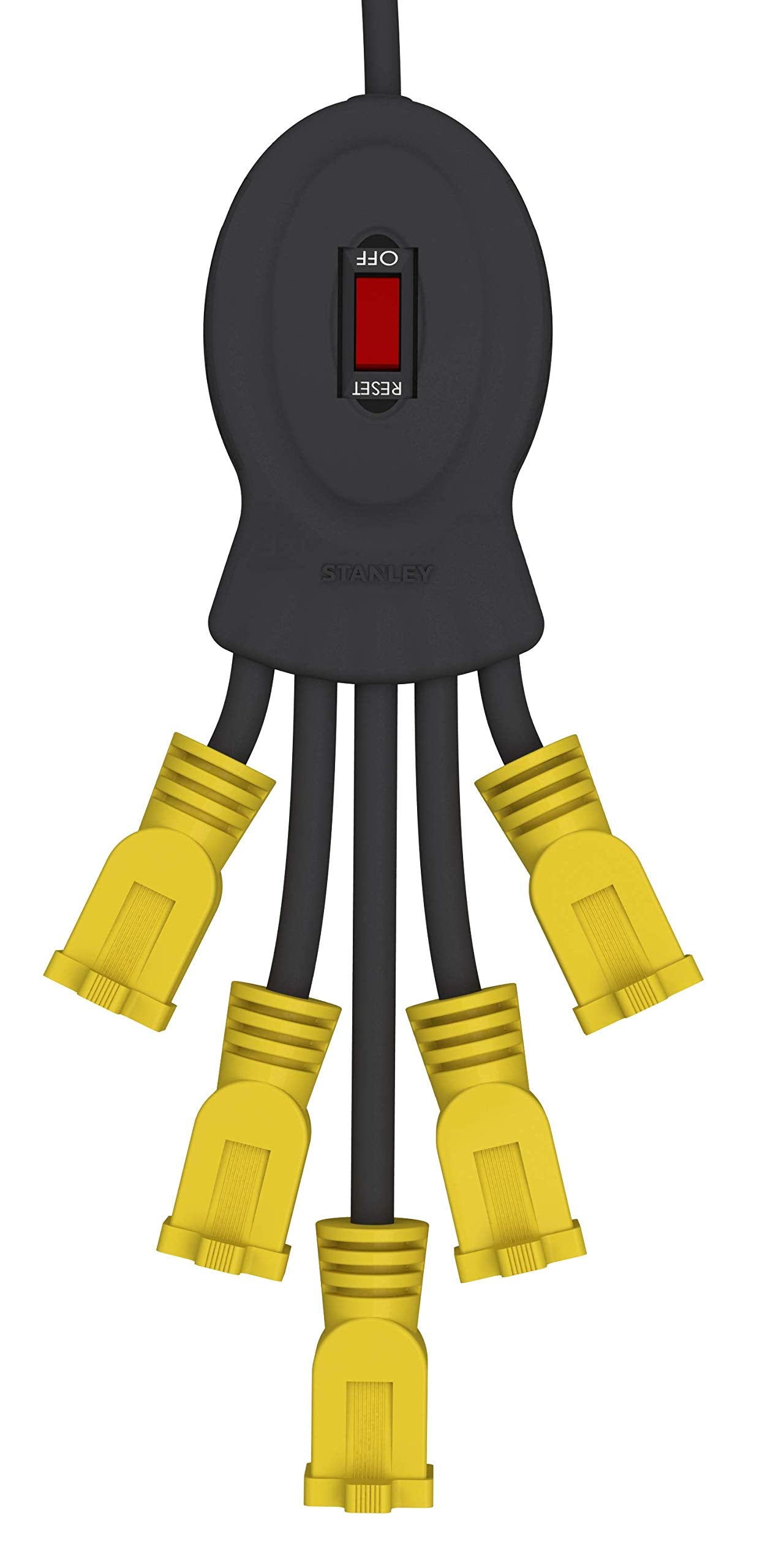 Stanley 31500 PowerSquid 5-Outlet Multiplier (Yellow) Power Cords