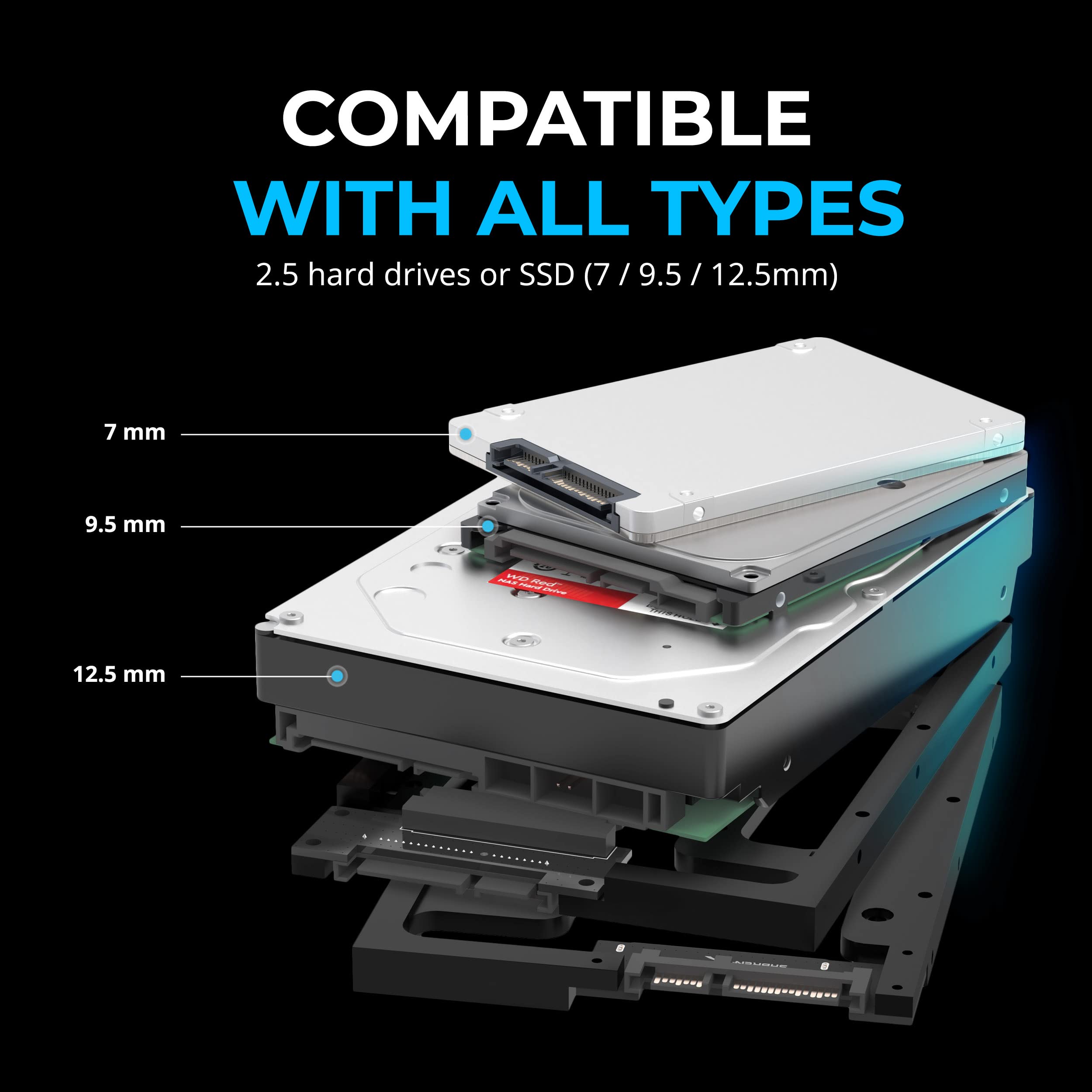 SABRENT 2.5" to 3.5" SSD Mounting Bracket Internal Hard Drive Adapter